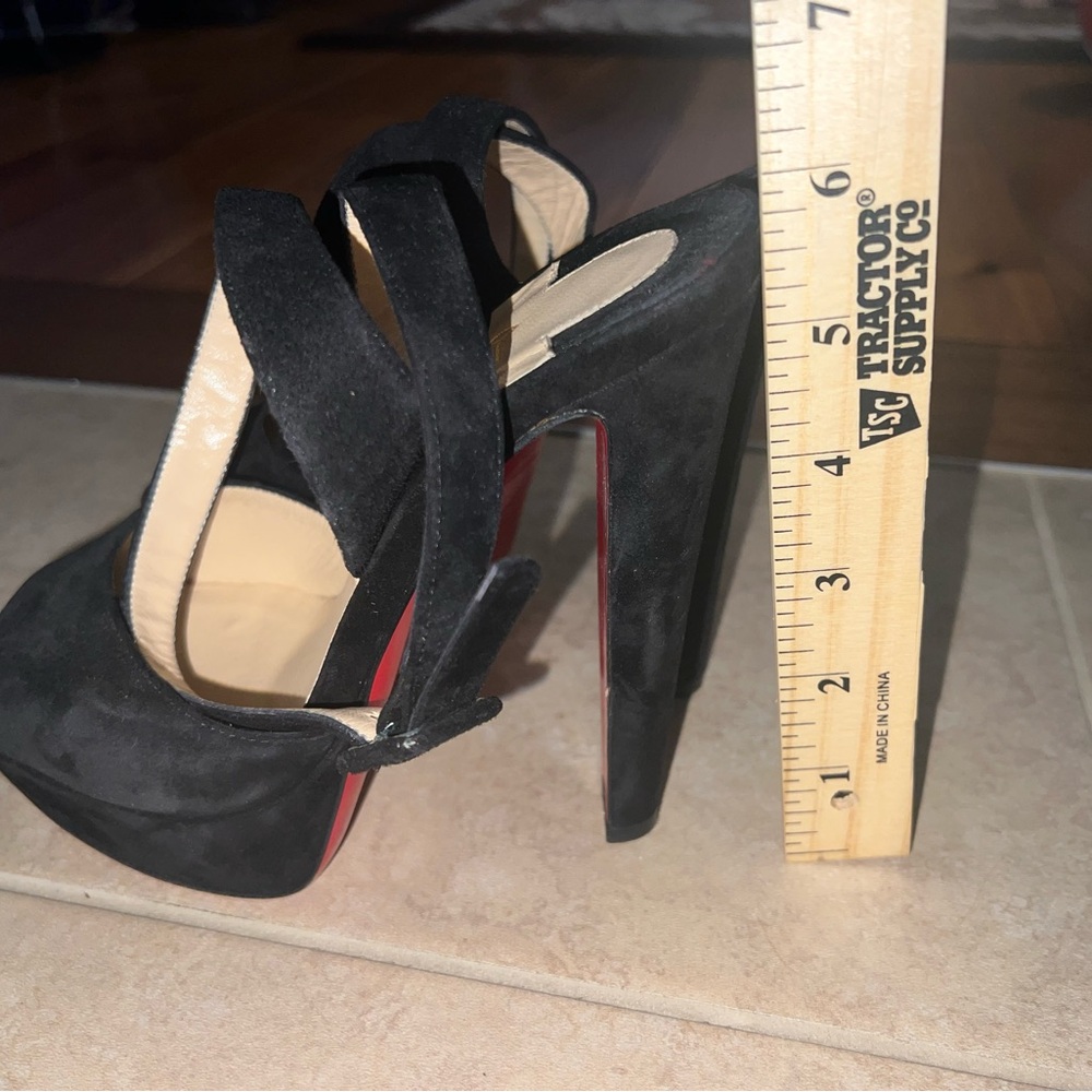 Christian Louboutin Loulou Dancing Heels Suede Black Size US 7.5 - Picture 2 of 8